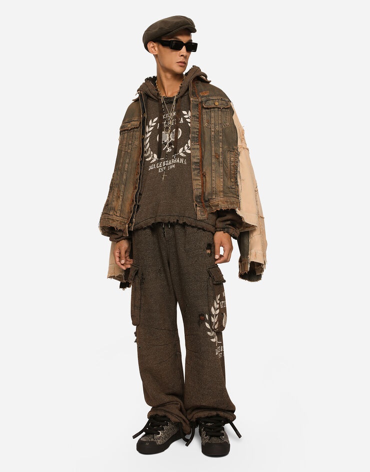 Washed jersey hoodie with print - 6