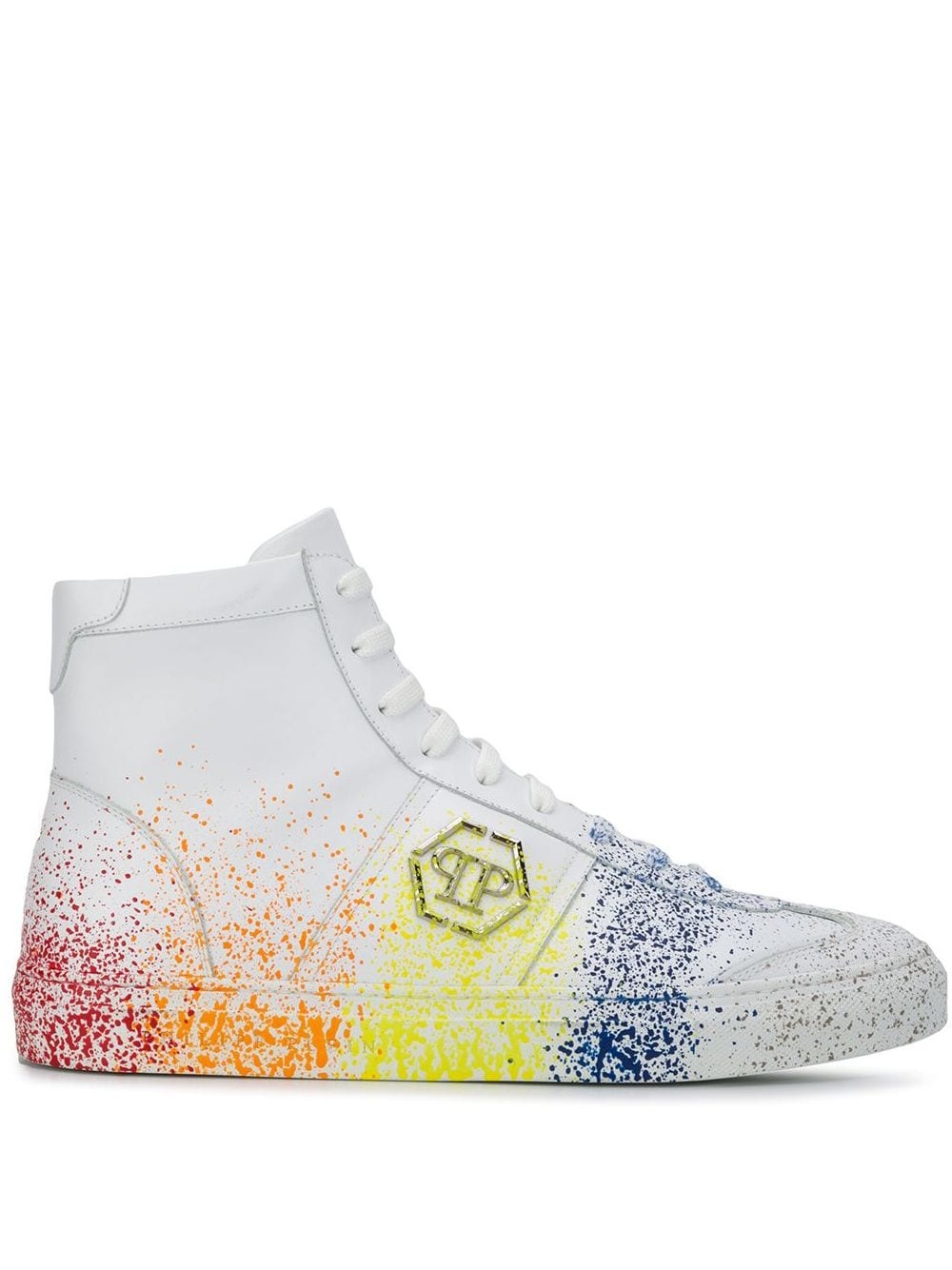 hi-top painted sneakers - 1