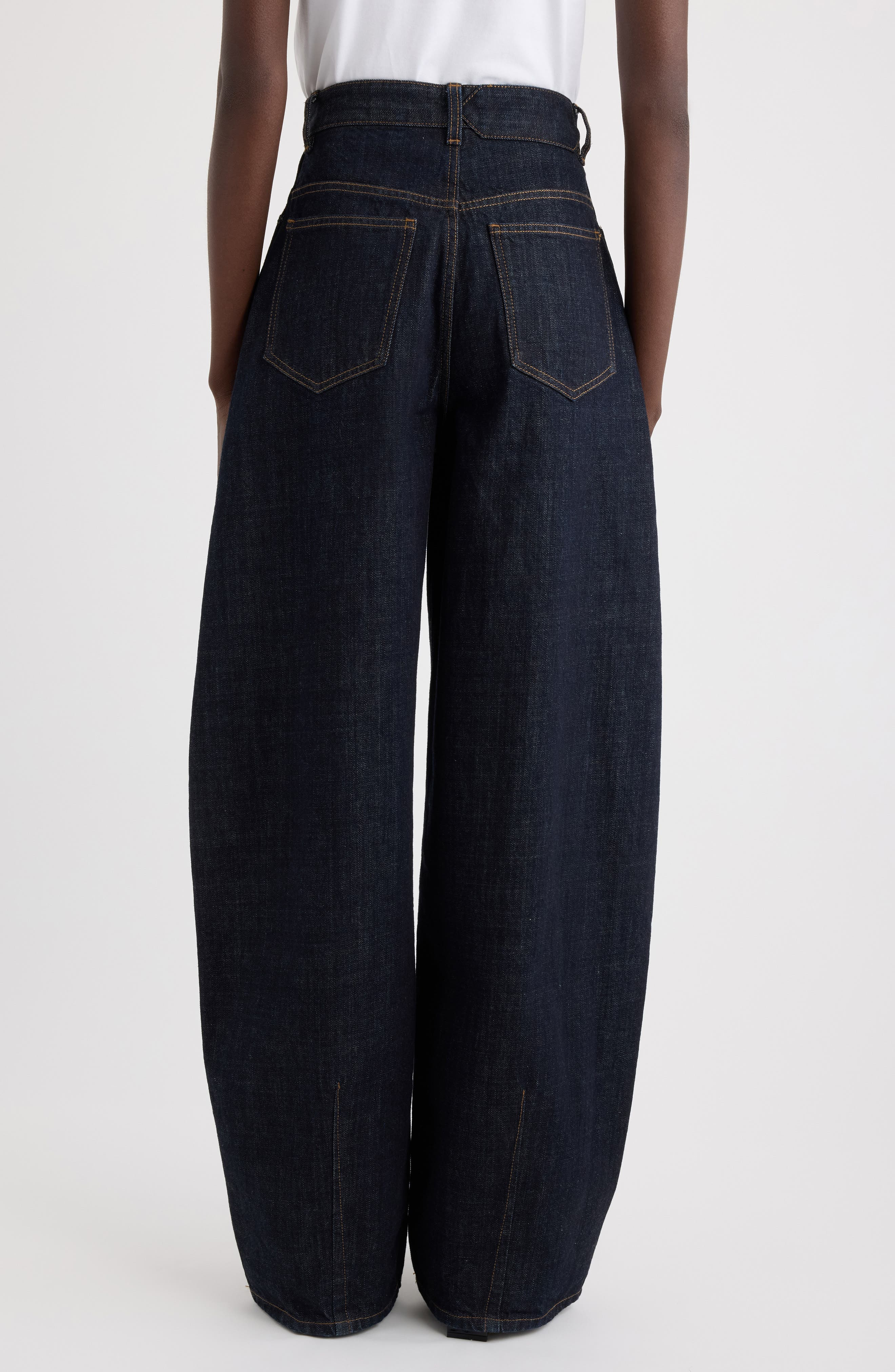 Jacquemus Le de-Nîmes Ovalo Wide Leg Jeans in Dark Navy at Nordstrom - 3