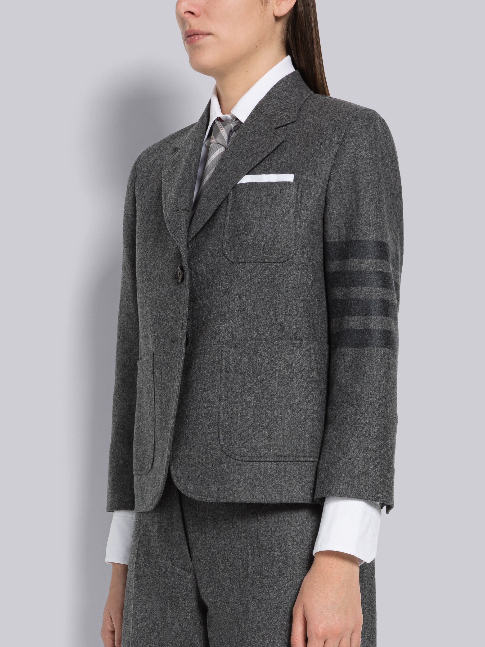 Flannel Cropped 4-Bar Sack Sport Coat - 2