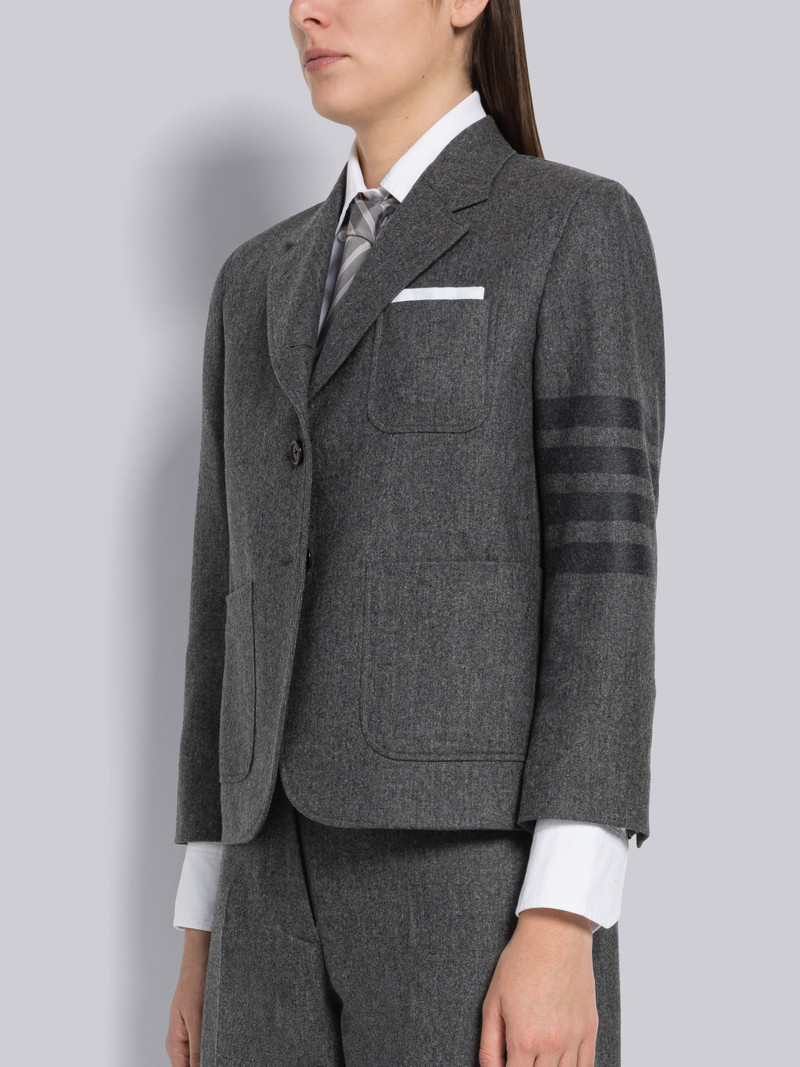 Thom Browne Flannel Cropped 4-Bar Sack Sport Coat outlook