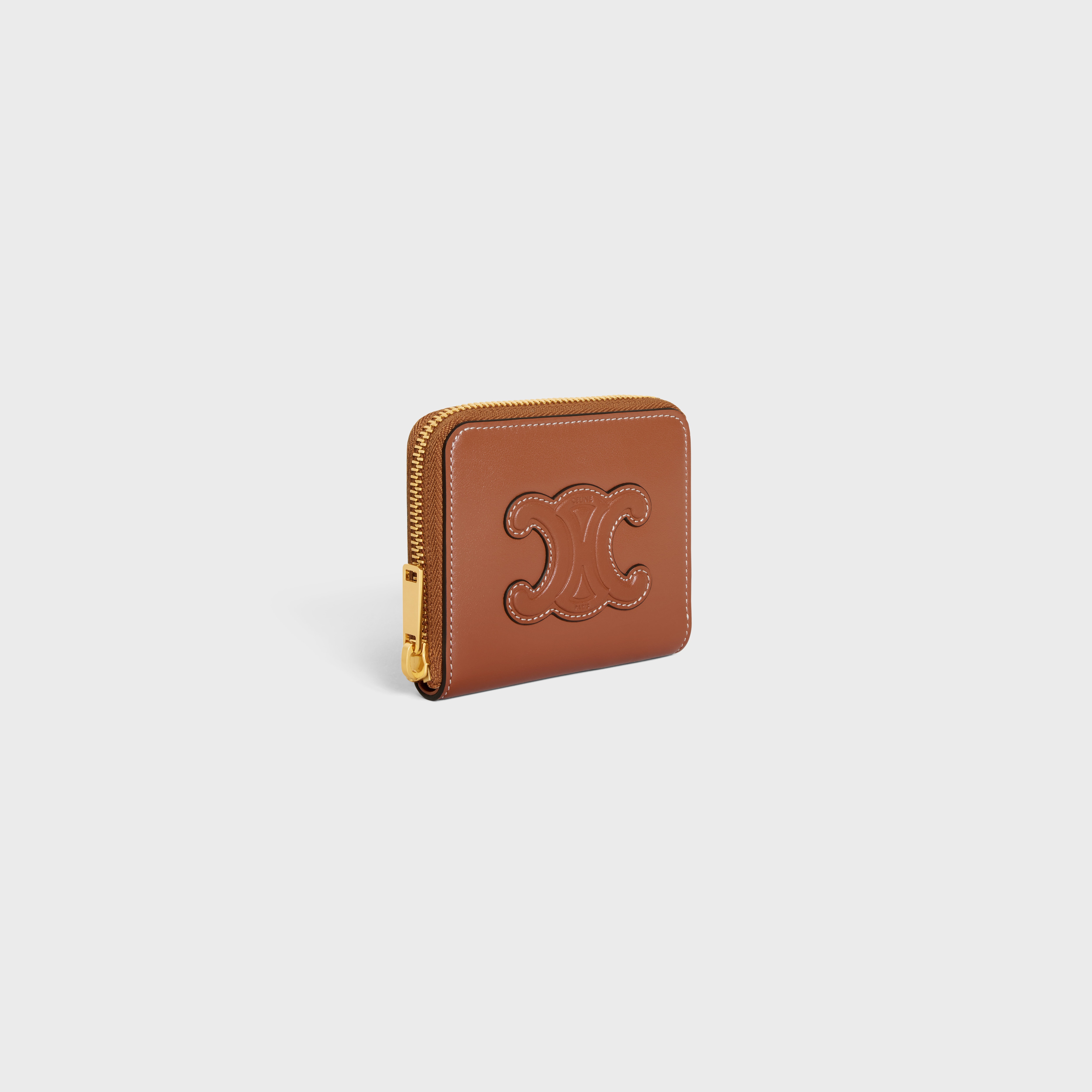 COMPACT ZIPPED WALLET CUIR TRIOMPHE IN SMOOTH CALFSKIN - 2