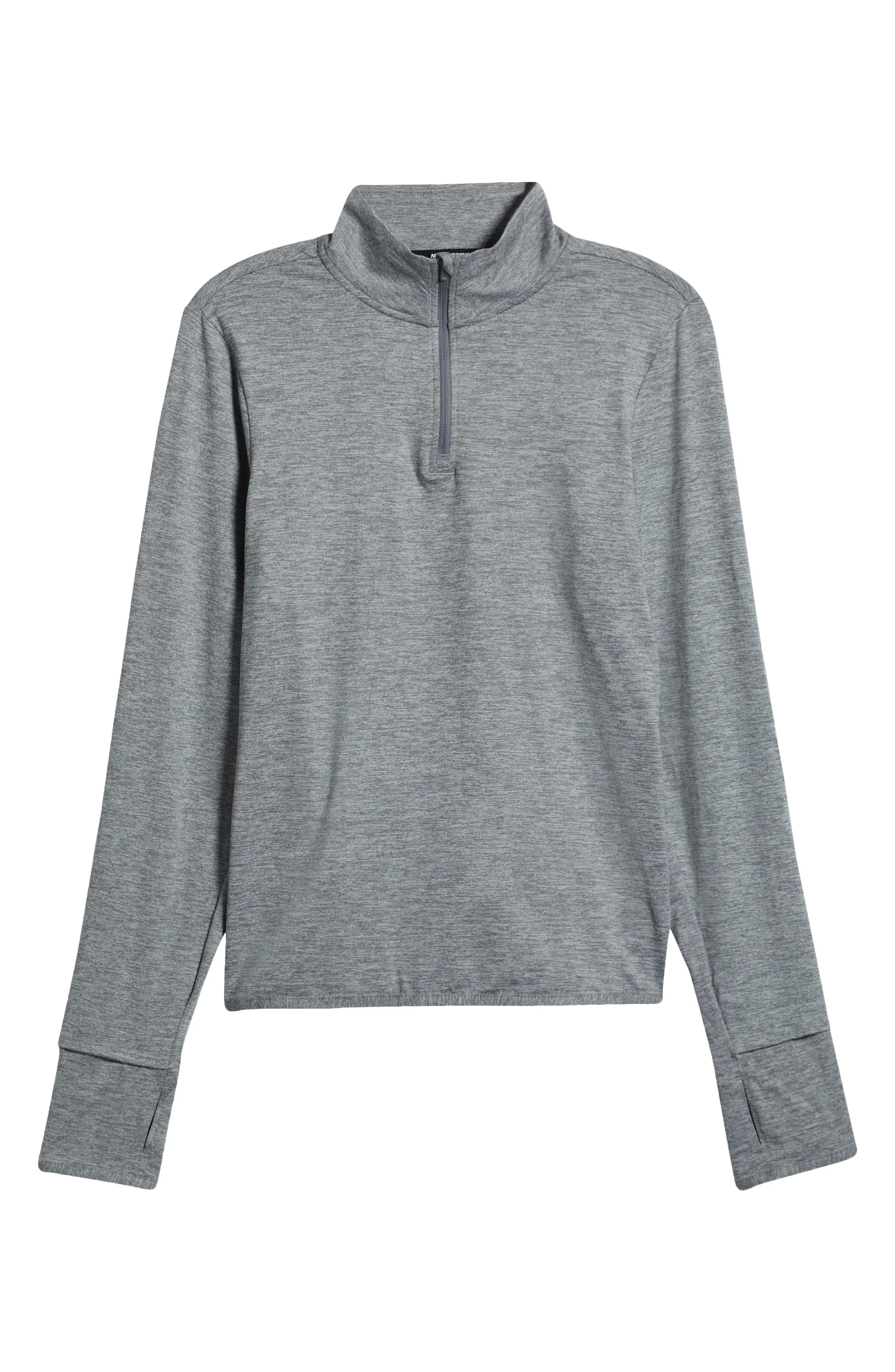 Dri-FIT Swift Element UV Quarter Zip Running Pullover in Smoke Grey/Lt Smoke Grey - 4