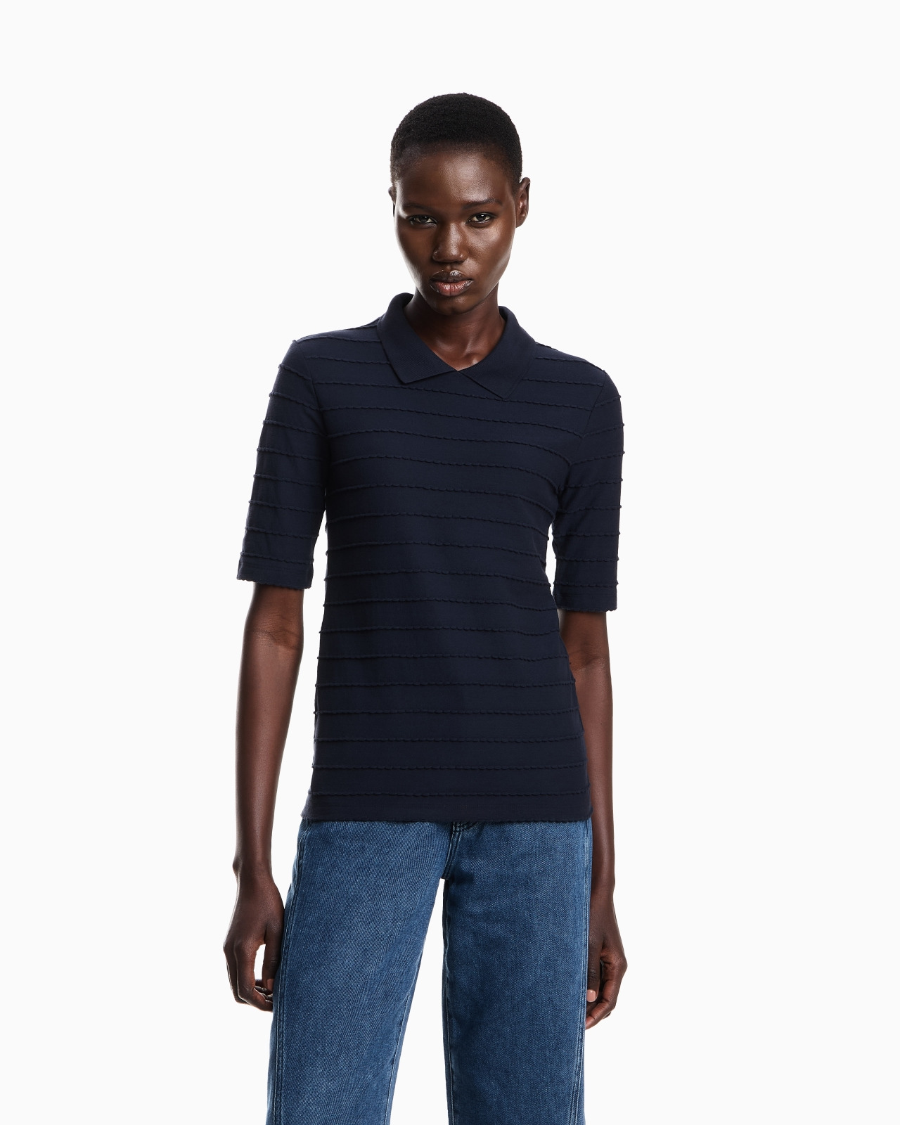 JERSEY POLO SHIRT WITH LACE DETAILS - 4