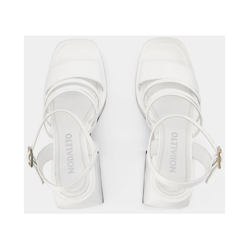 サンダル・ミュール NODALETO Bulla Chibi Sandals - Nodaleto - White - Leather Nodaleto Bulla Chibi glitter platform sandals Nodaleto