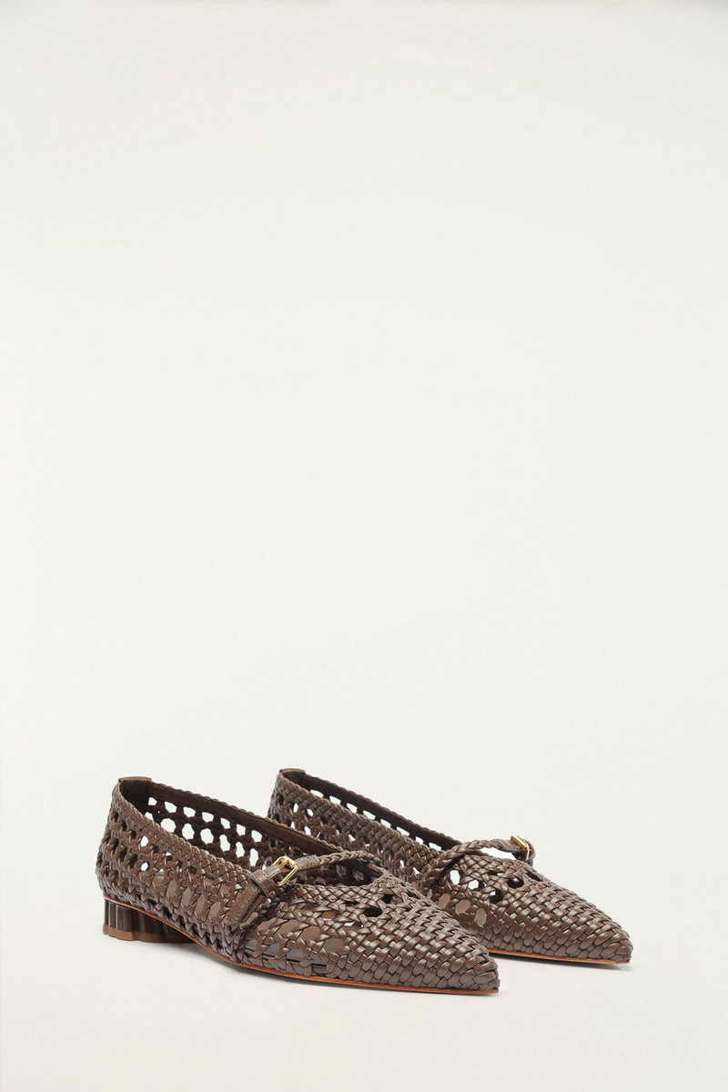 FARM RIO Brown Woven Mary Jane Ballerina outlook