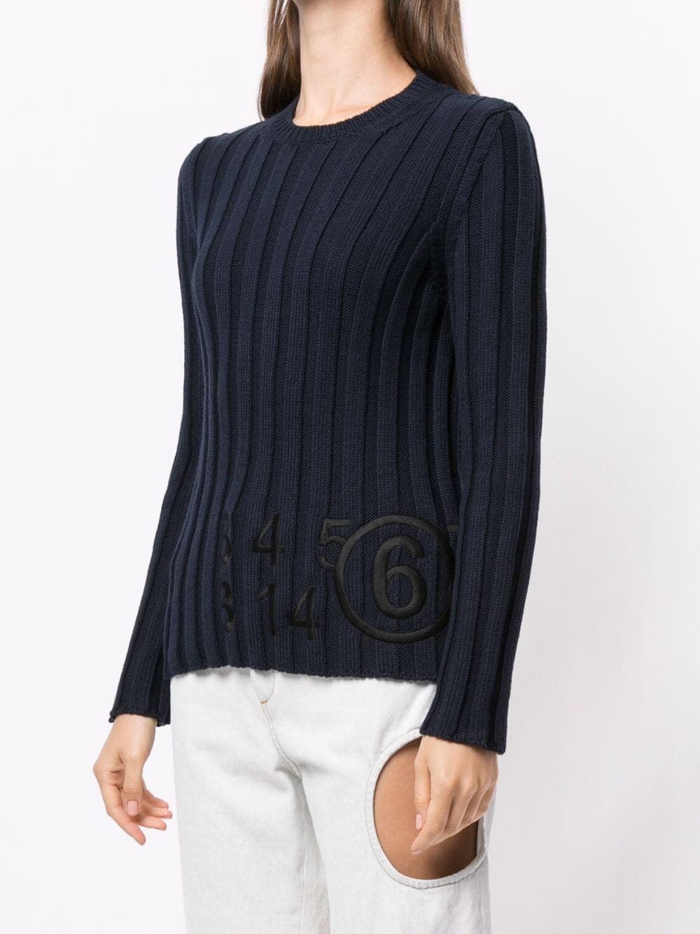 logo ribbed knit jumper - 3