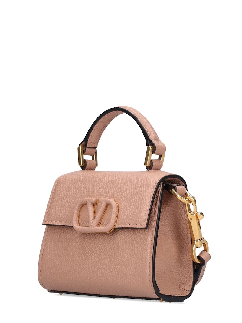 MICRO V SLING GRAIN LEATHER SHOULDER BAG - 4