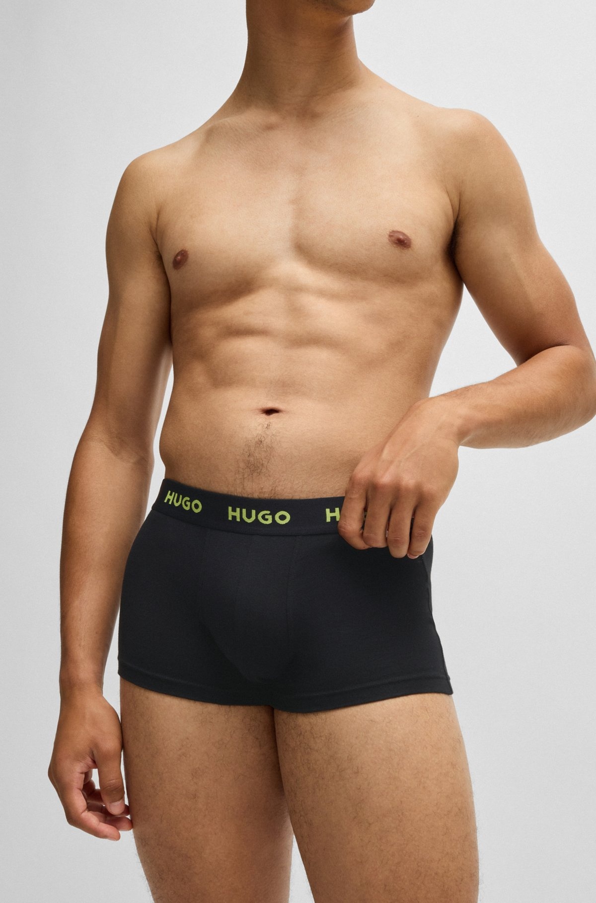 THREE-PACK OF STRETCH-COTTON TRUNKS WITH LOGO WAISTBANDS - 4