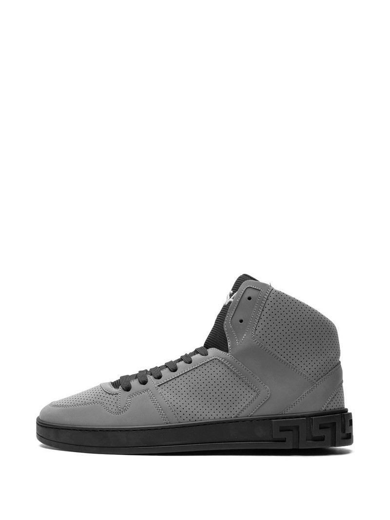 Greca-embossed high-top sneakers 5