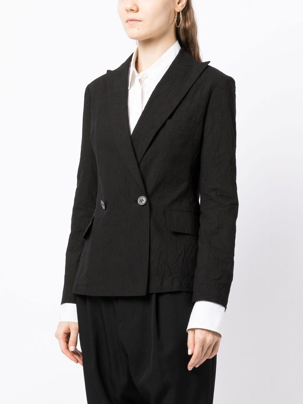 cotton peak-lapel jacket - 3