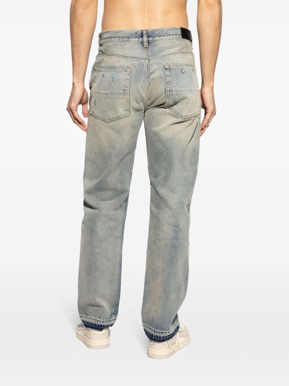 stonewashed slim-legged jeans - 4