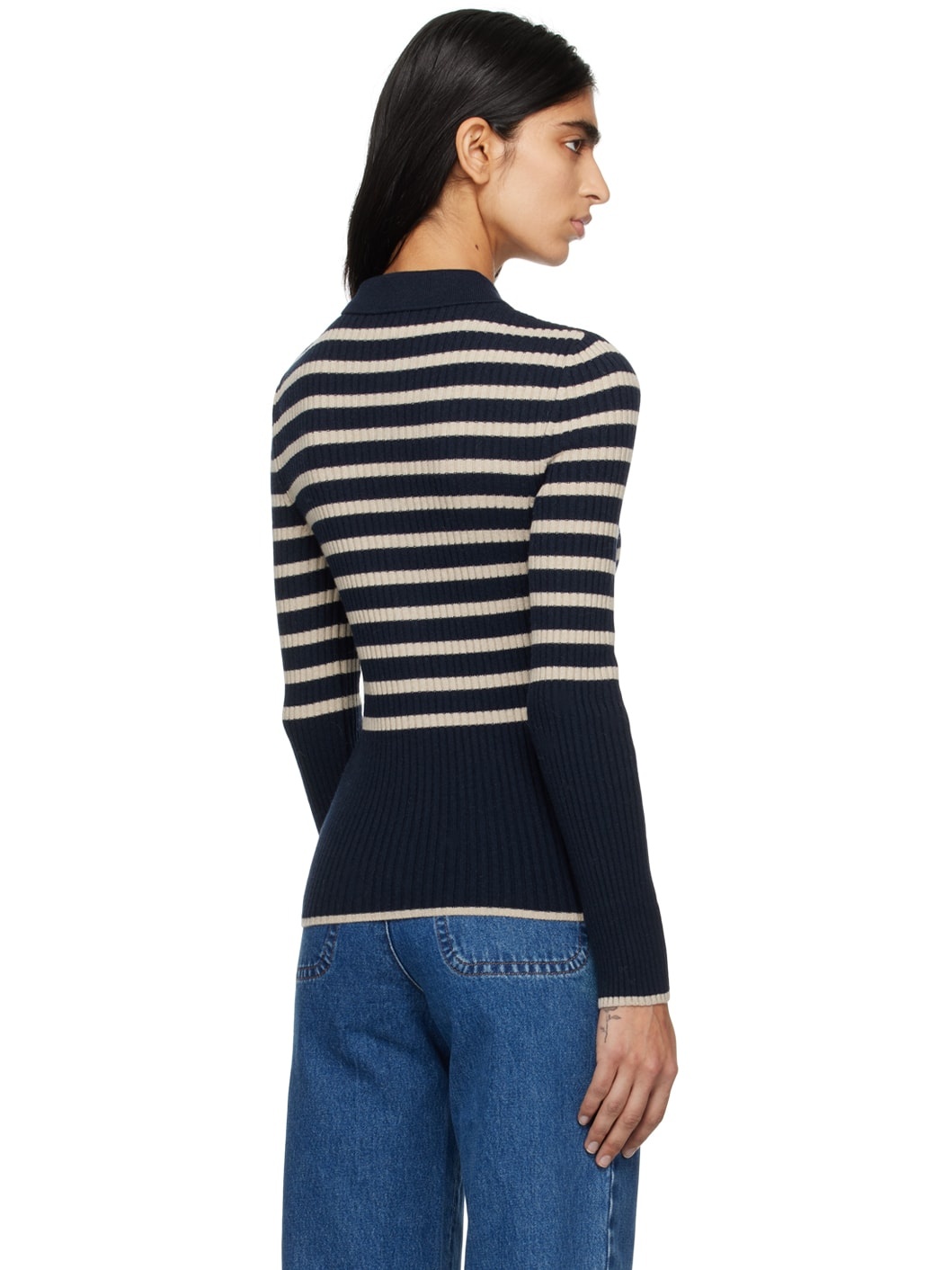 Navy & Beige Mallory Cardigan - 3