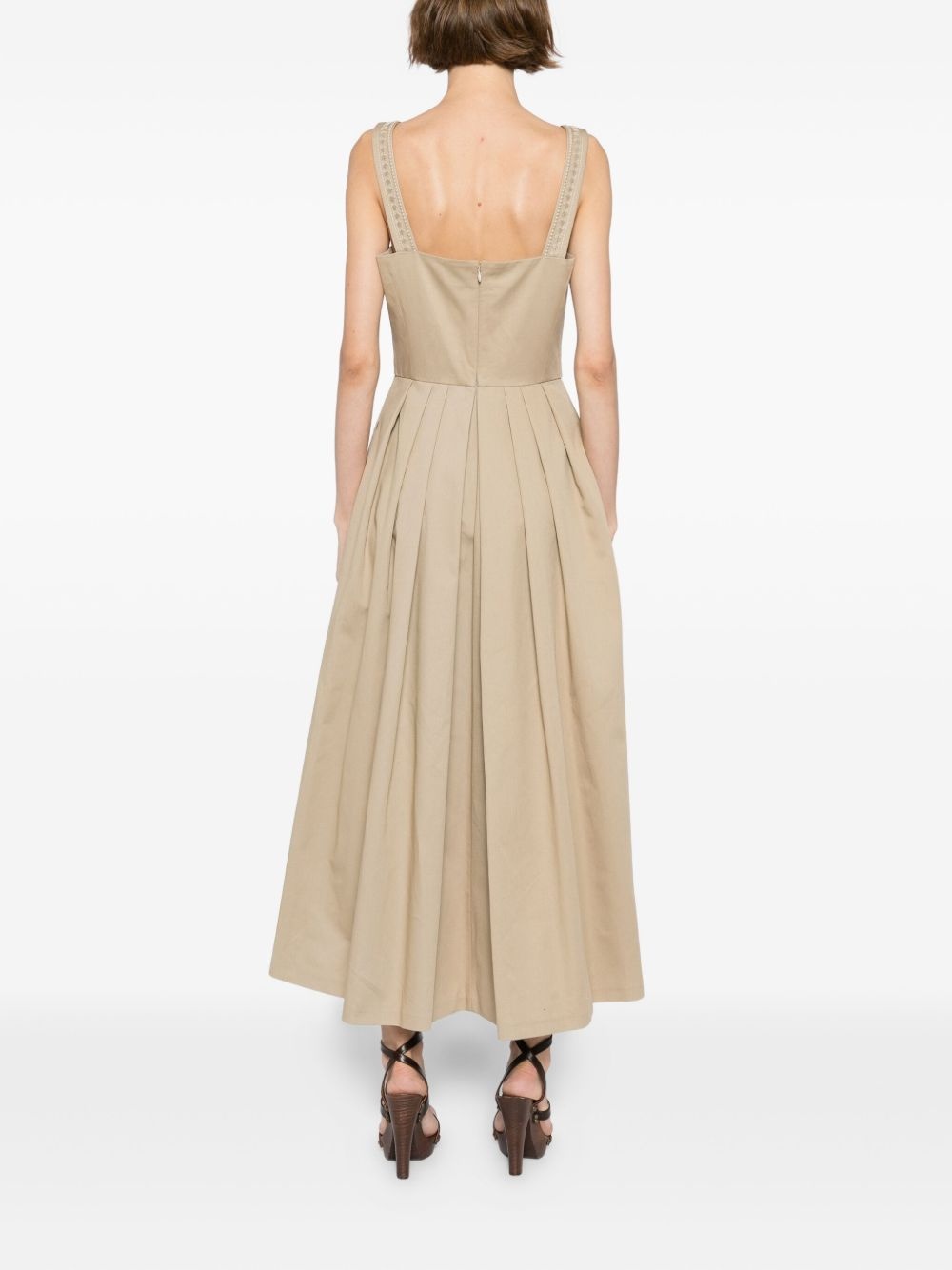 embroidered gabardine dress - 4