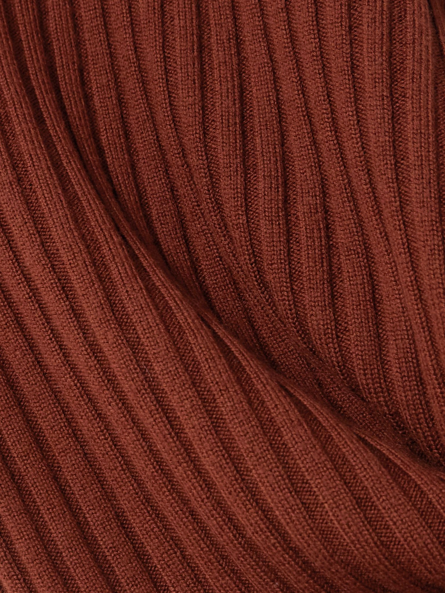 Meier belted ribbed wool and cashmere-blend midi dress Burgundy - 4