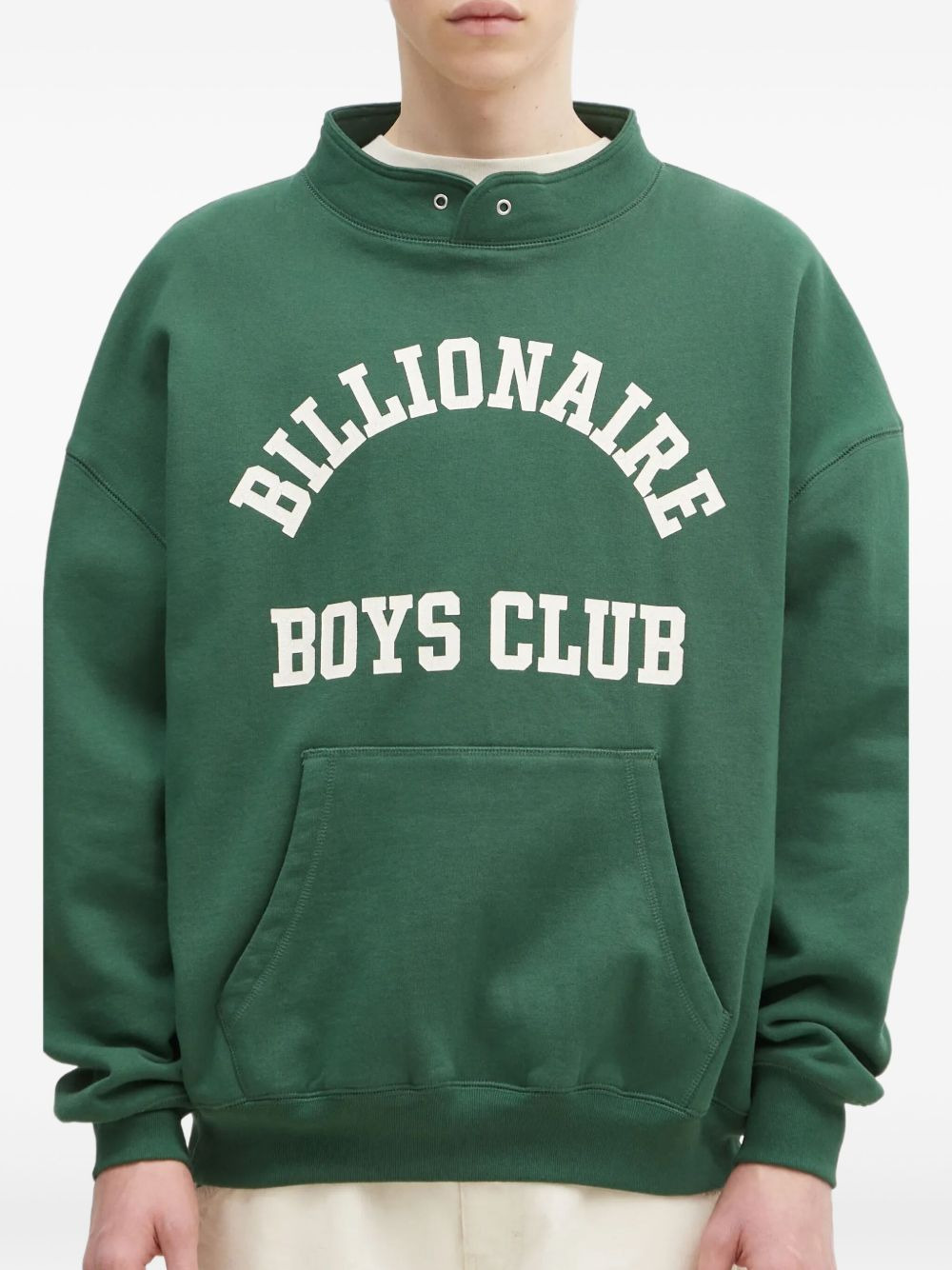 arched-logo kangaroo-pocket sweatshirt - 2