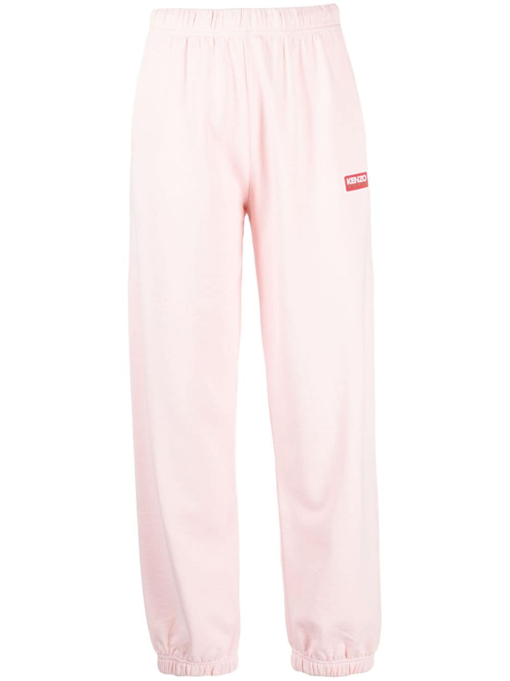 logo-embroidered cotton track pants - 1