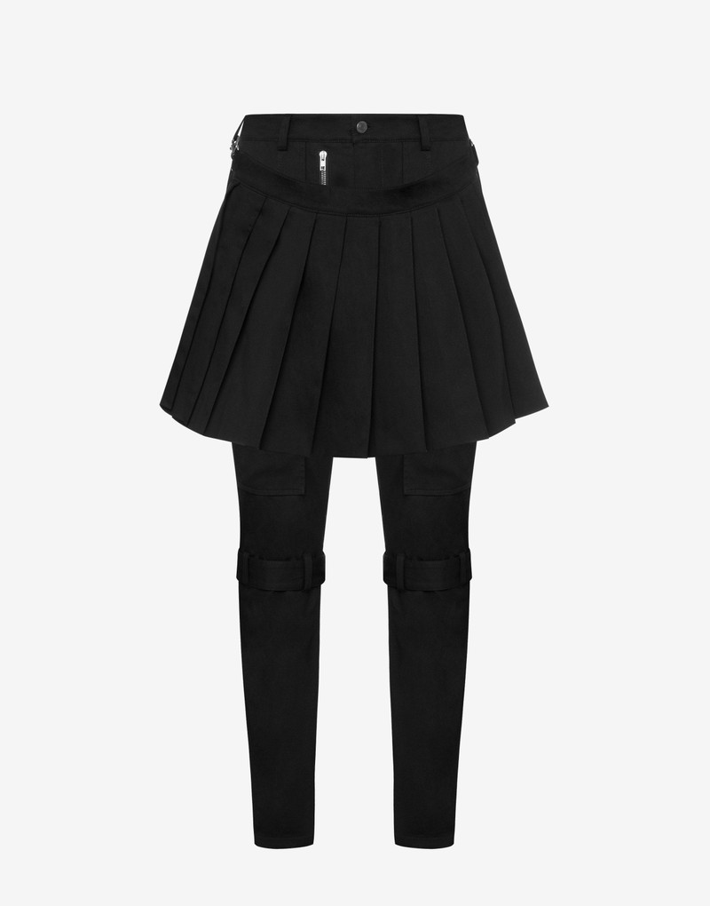 PUNK DETAILS STRETCH GABARDINE TROUSERS 1