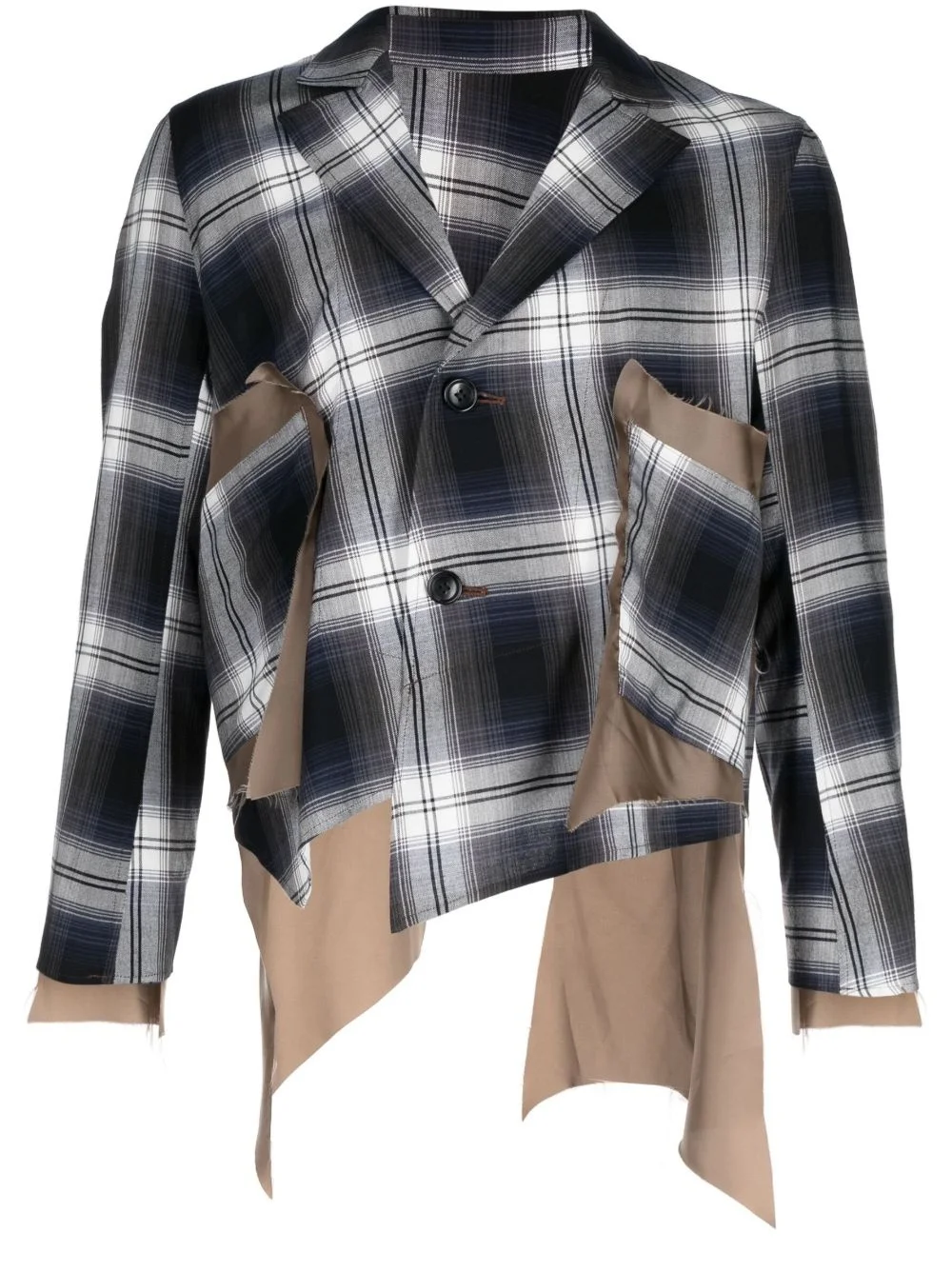 asymmetric plaid-check blazer - 1