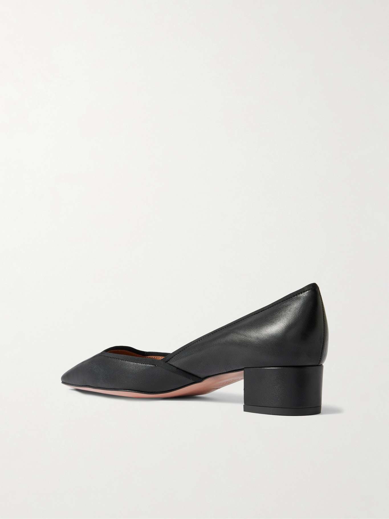 Maia 35 grosgrain-trimmed leather pumps Black - 3