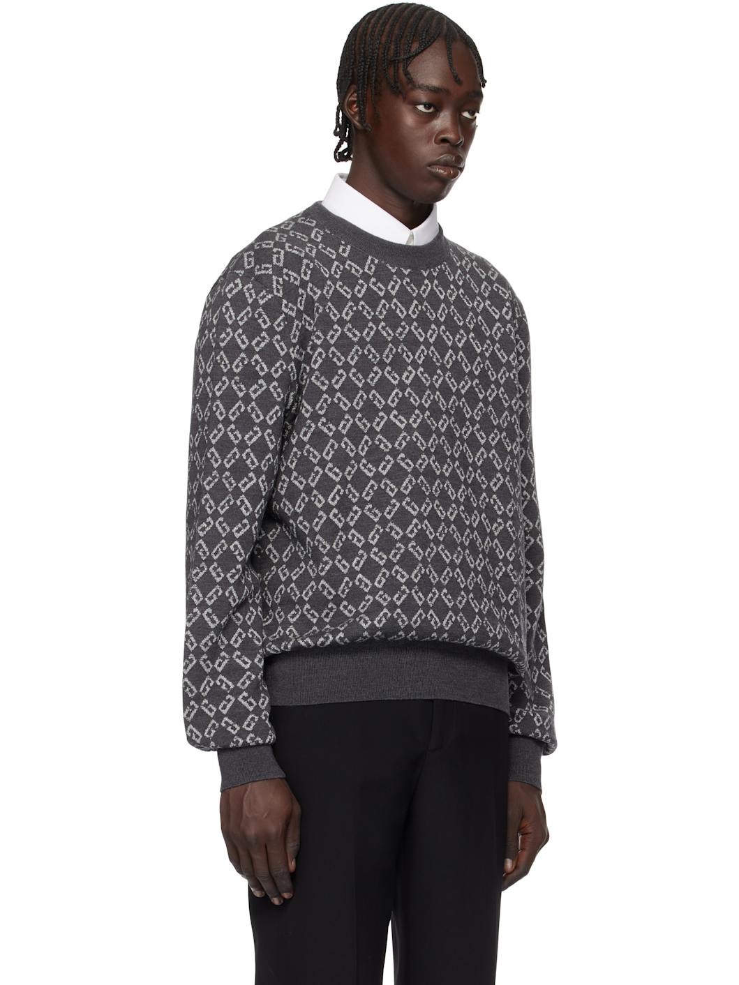 Gray Monogram 72 Jacquard Sweater - 2