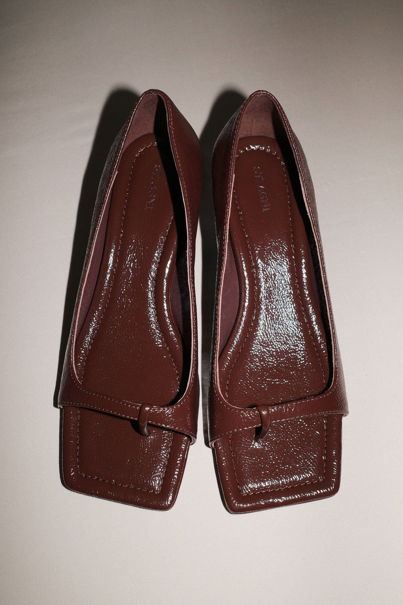 90s Square Toe Heel - Patent Liqueur 7