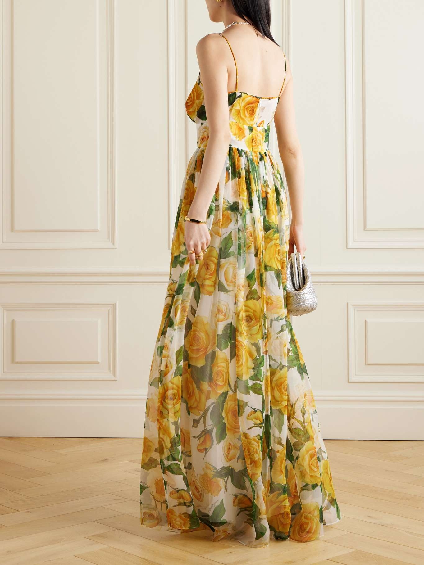 Floral-print silk-chiffon maxi dress - 3