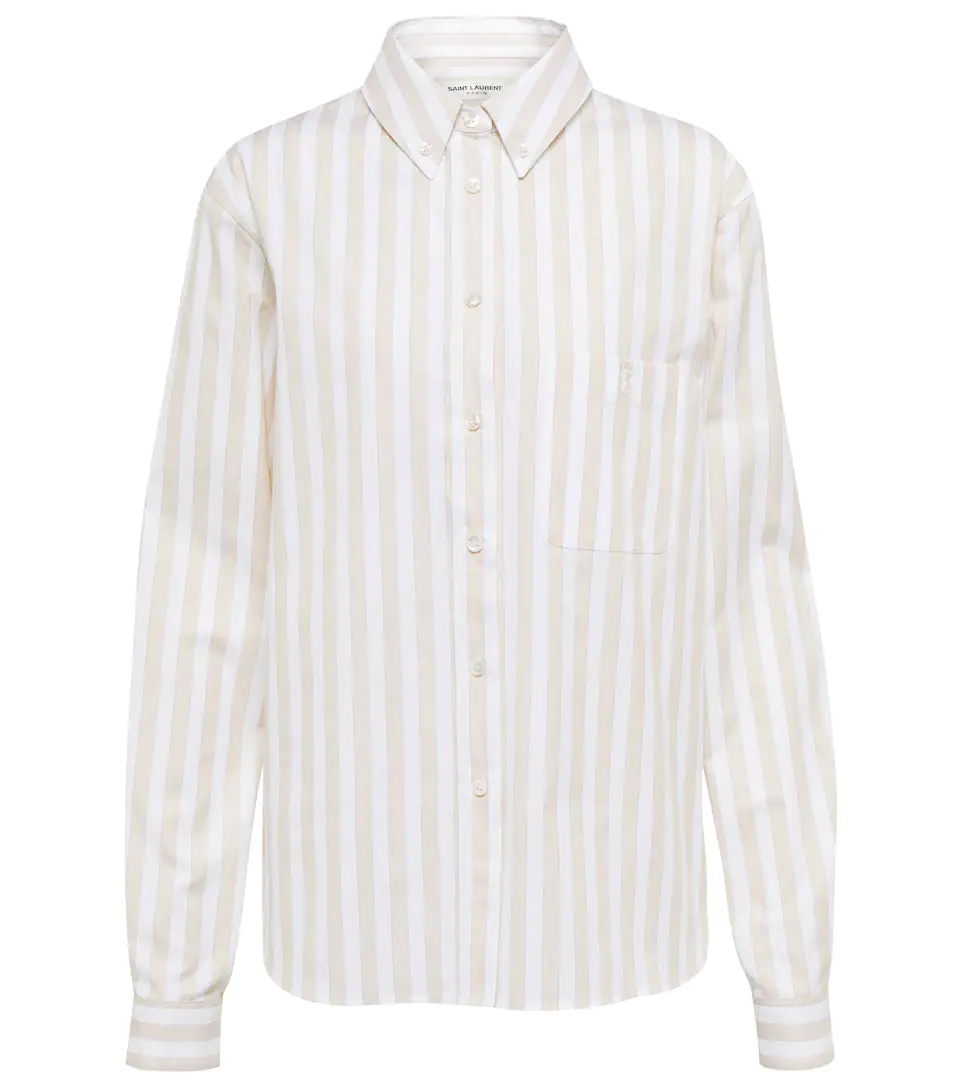 Striped cotton poplin shirt - 1