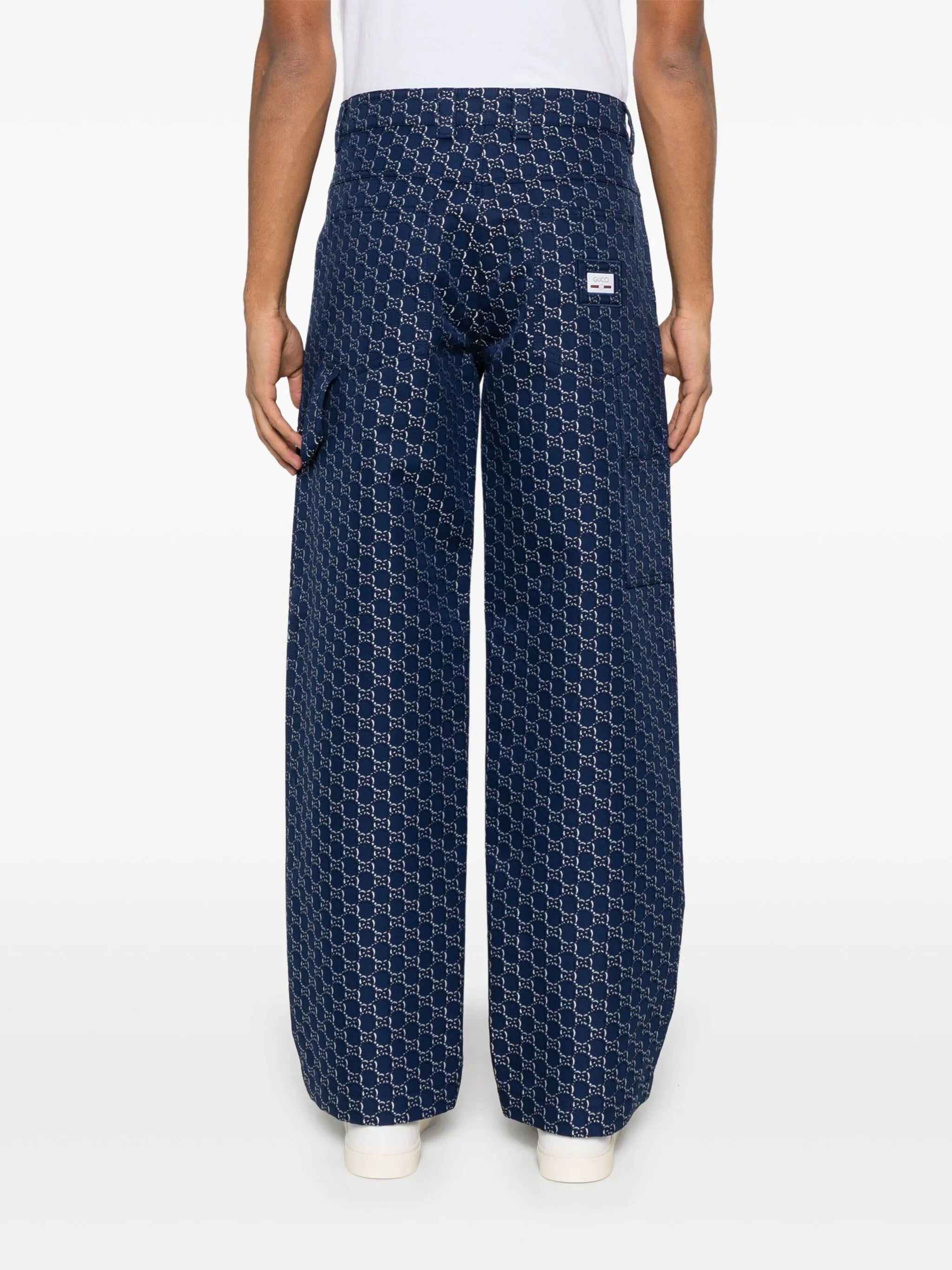 GG Shadow-jacquard Cotton Trousers - 3
