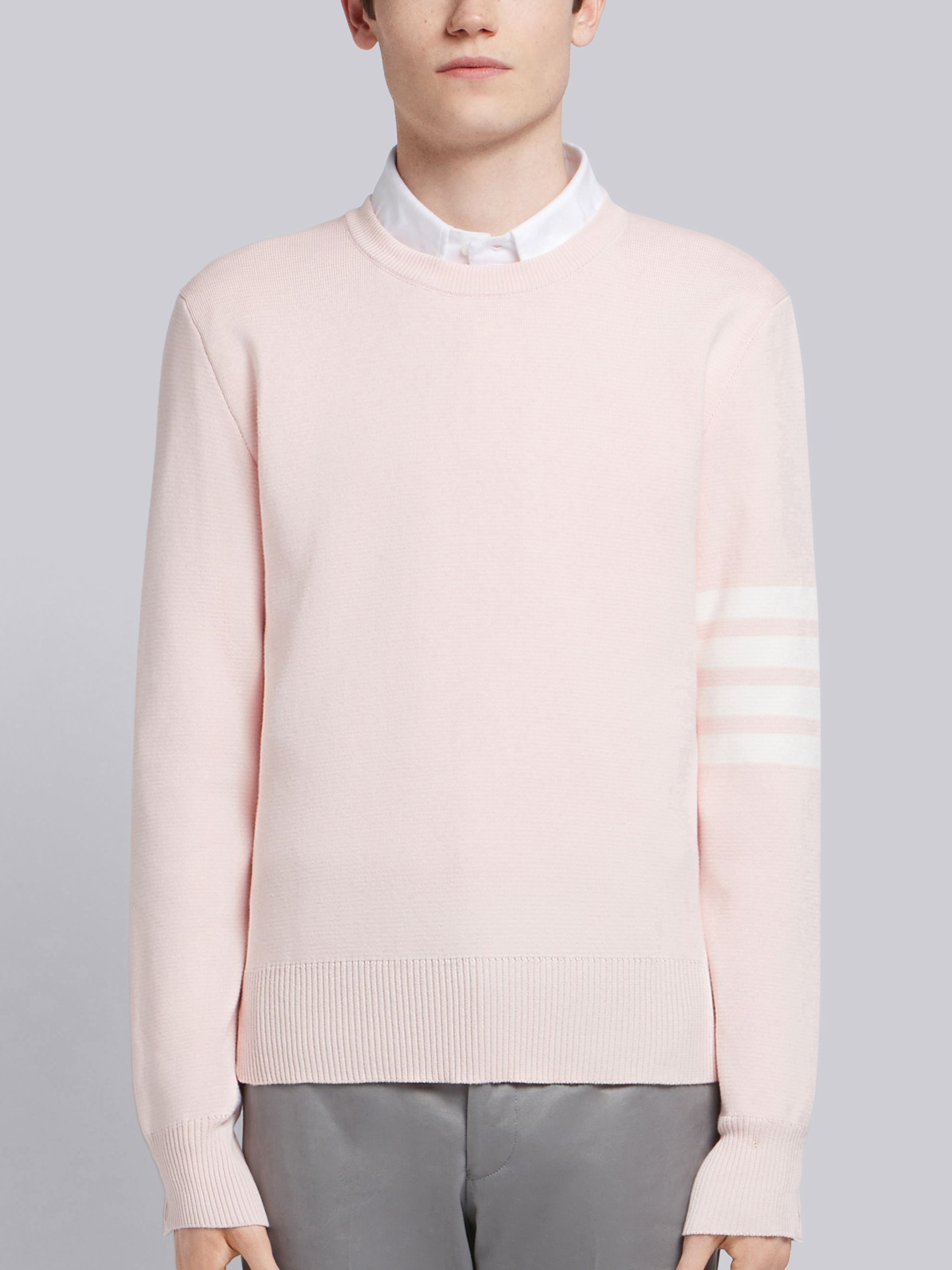 Light Pink Milano Stitch 4-Bar Pullover - 1