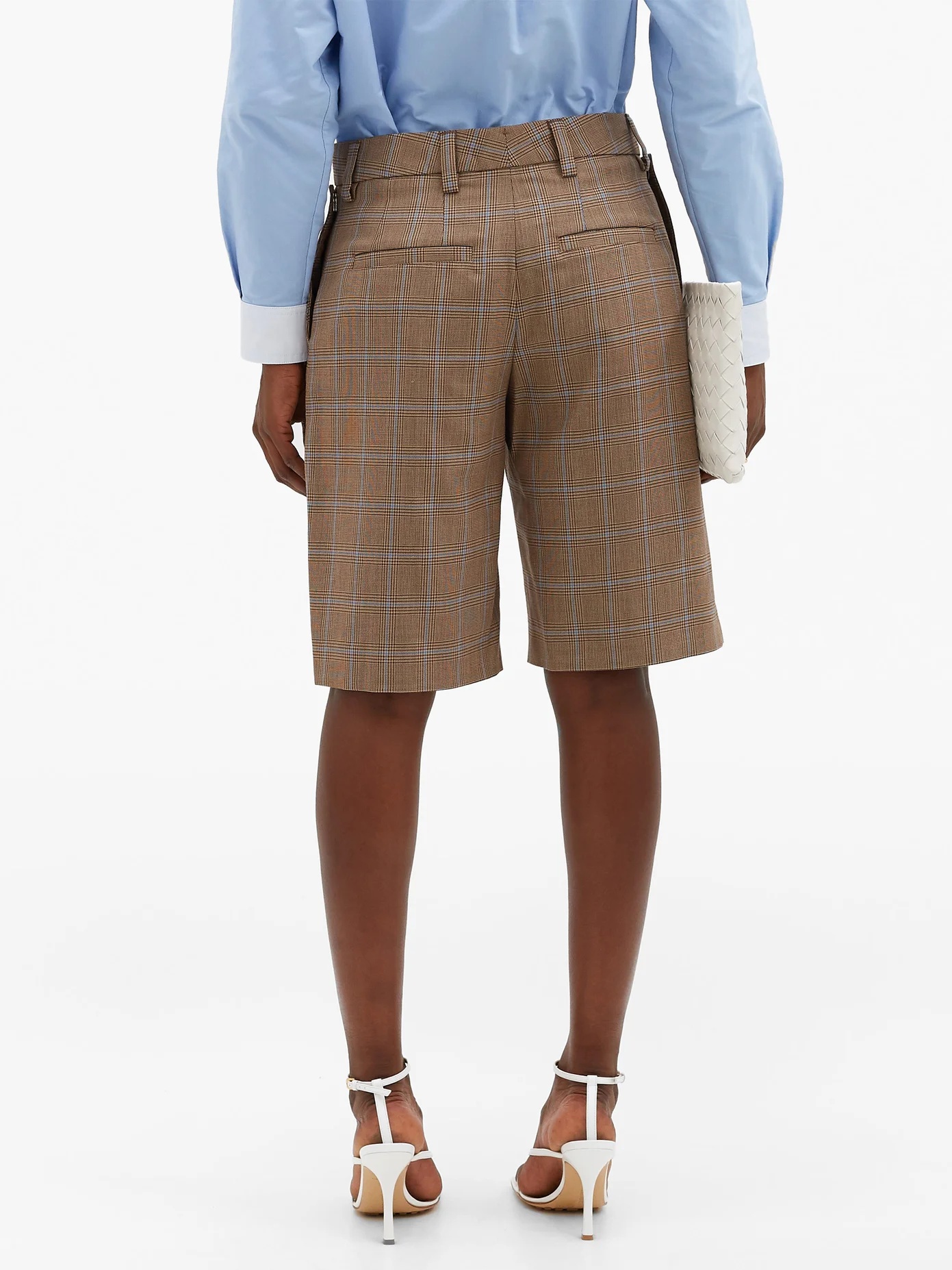 Mae plaid tailored wool shorts - 5