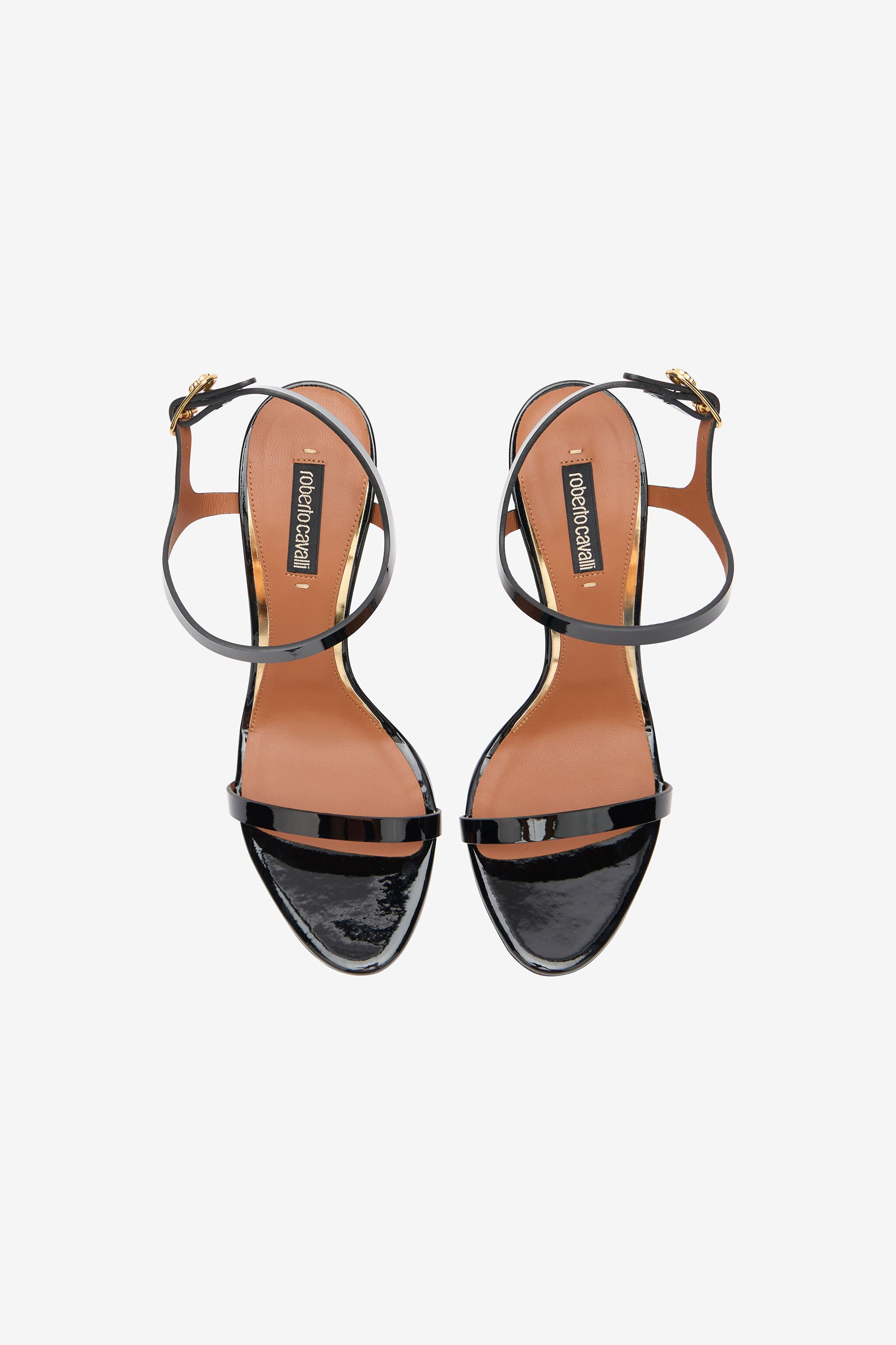 Black Patent Leather Sandal With RC Monogram - 6