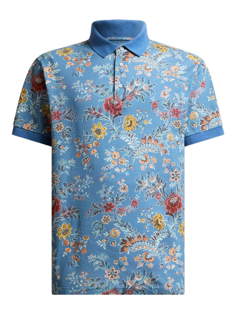 floral-print polo shirt - 1