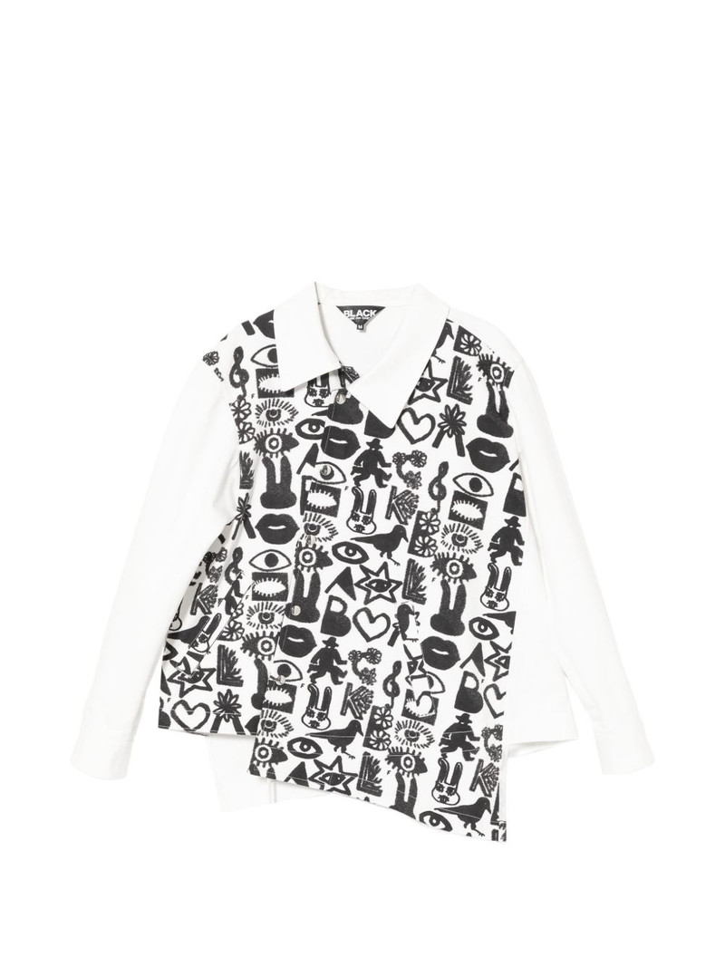 asymmetric graphic print shirt jacket 1