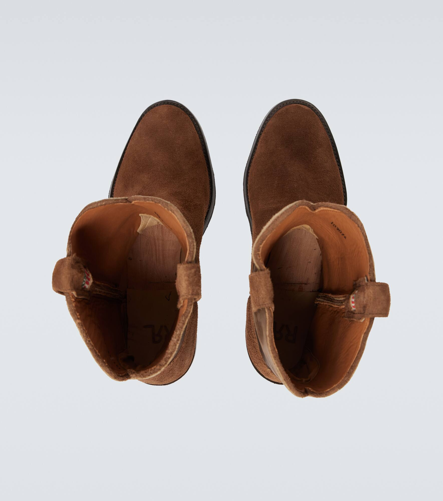 Suede and leather cowboy boots - 4