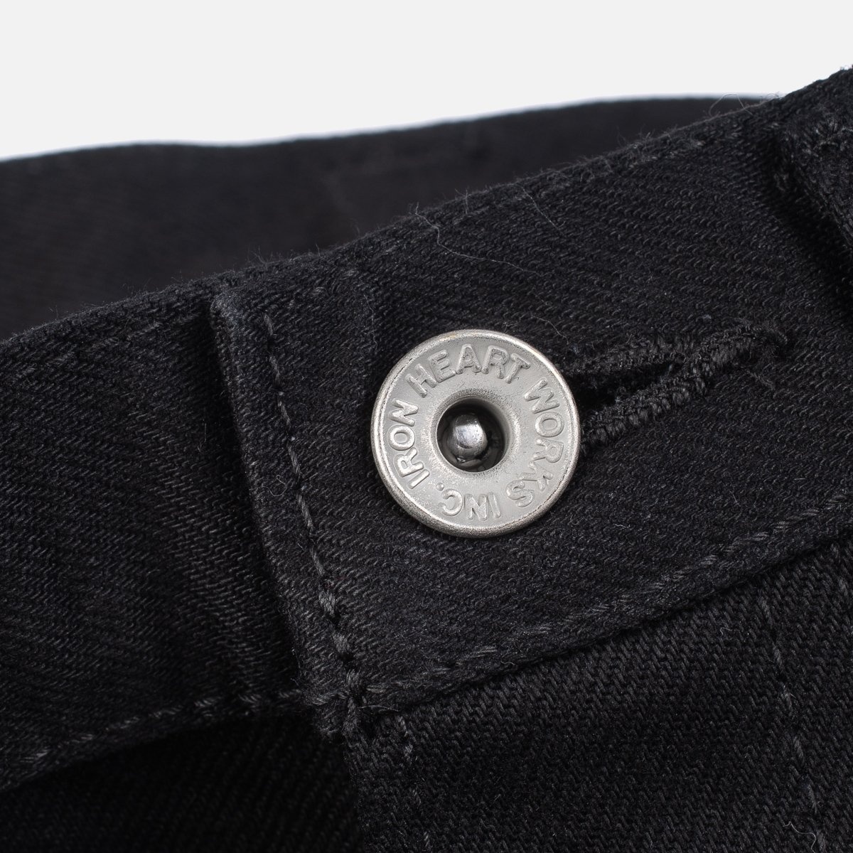 IH-888S-142bb 14oz Selvedge Denim Medium/High Rise Tapered Cut Jeans - Black/Black - 8