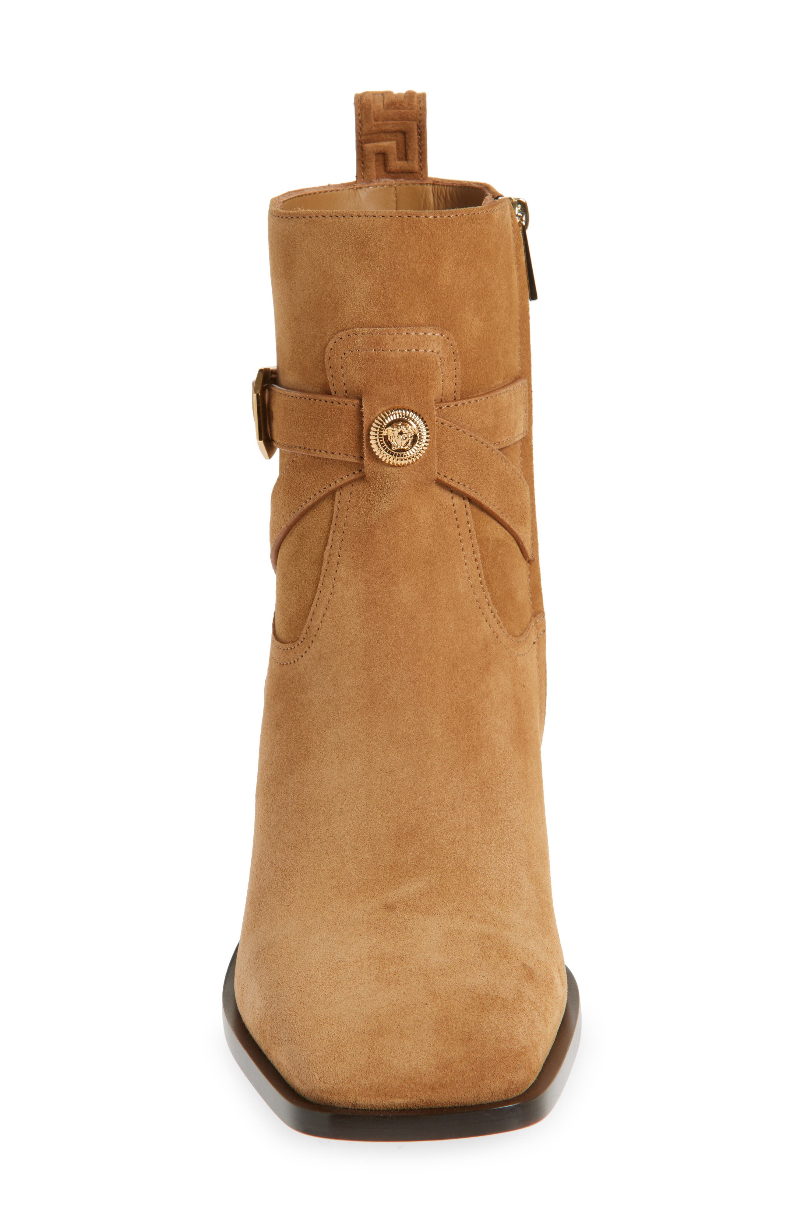 Versace Square Toe Boot in Tobacco-Versace Gold at Nordstrom - 4