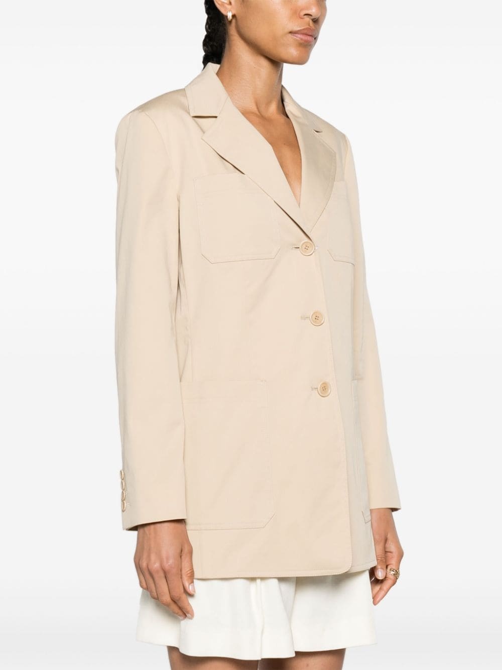 notched-lapels single-breasted blazer - 3