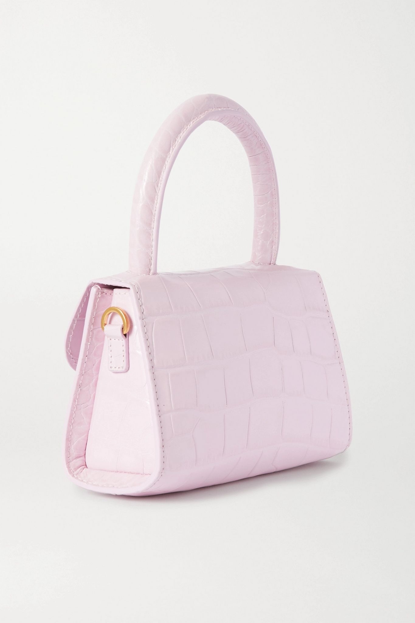 Mini croc-effect leather tote - 3