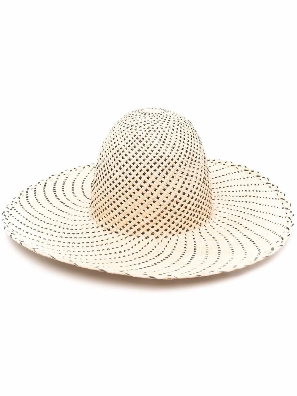woven wicker-design sun hat - 1