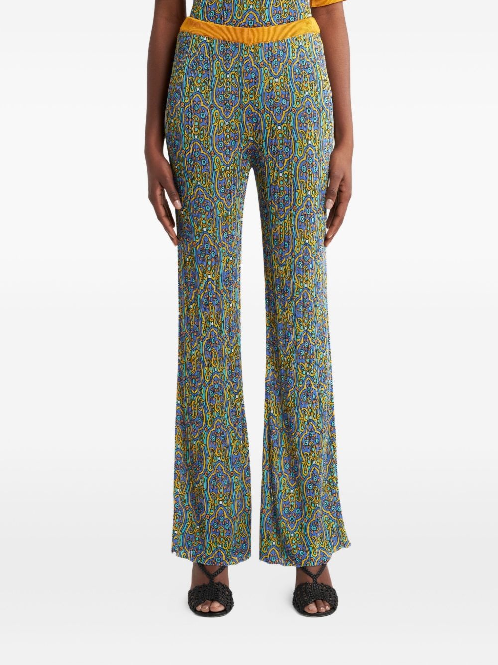 printed knitted trousers - 3