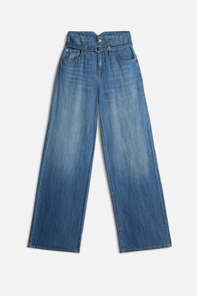 BELTED WIDE LEG In Indigo Linen 1