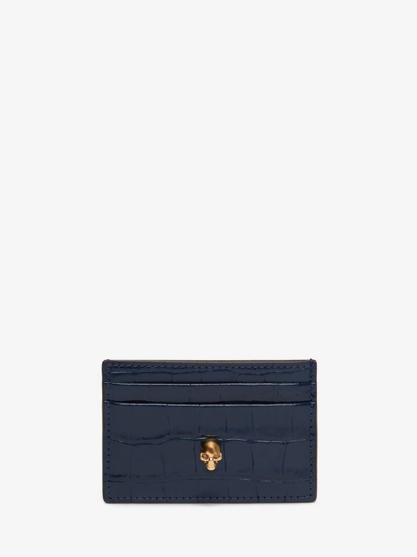 Women's Skull Card Holder in Navy - 1