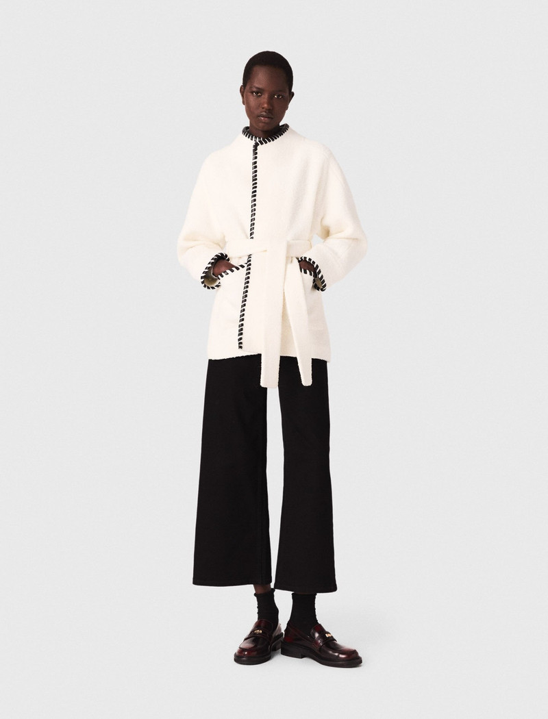maje Lined coat with contrasting ribbon outlook