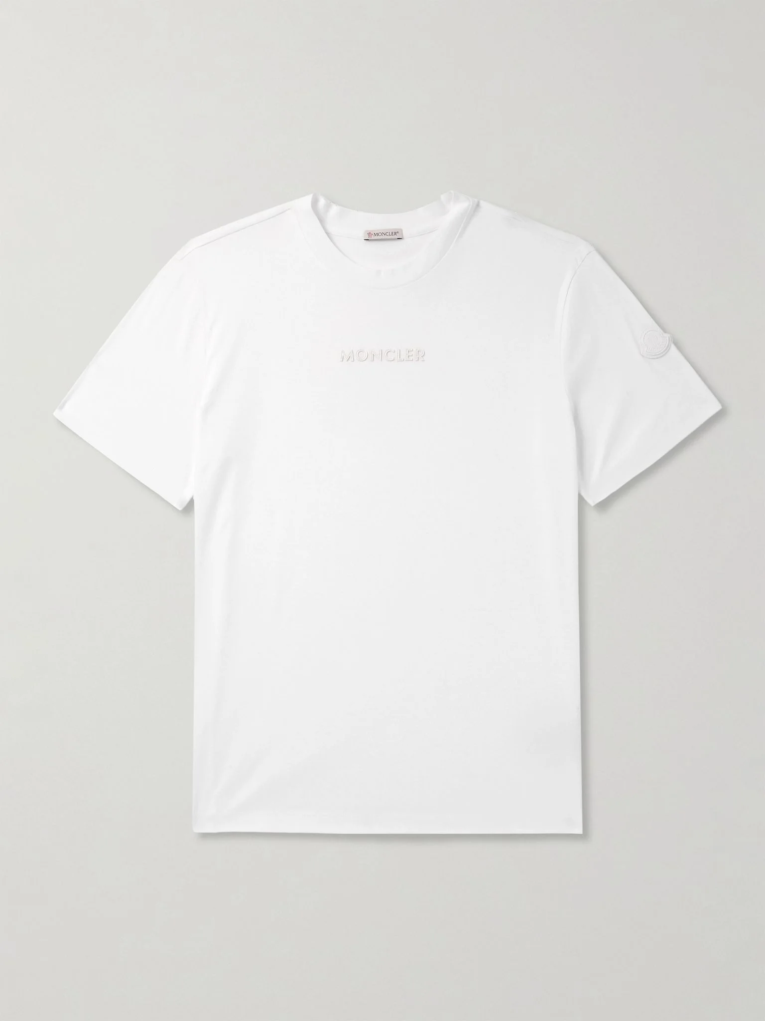 Logo-Appliquéd Cotton-Jersey T-Shirt White - 1