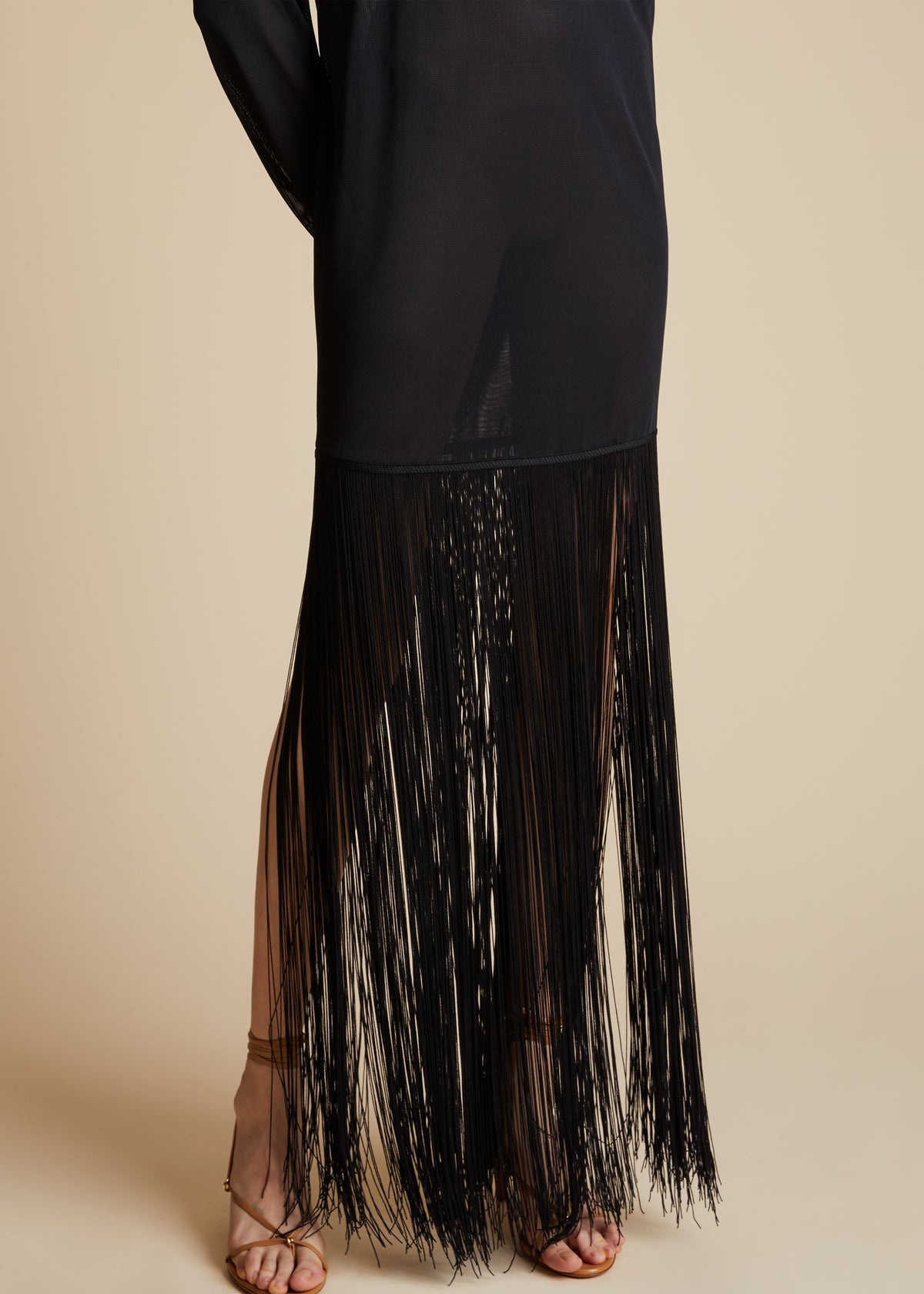 fine-knit fringed dress - 7