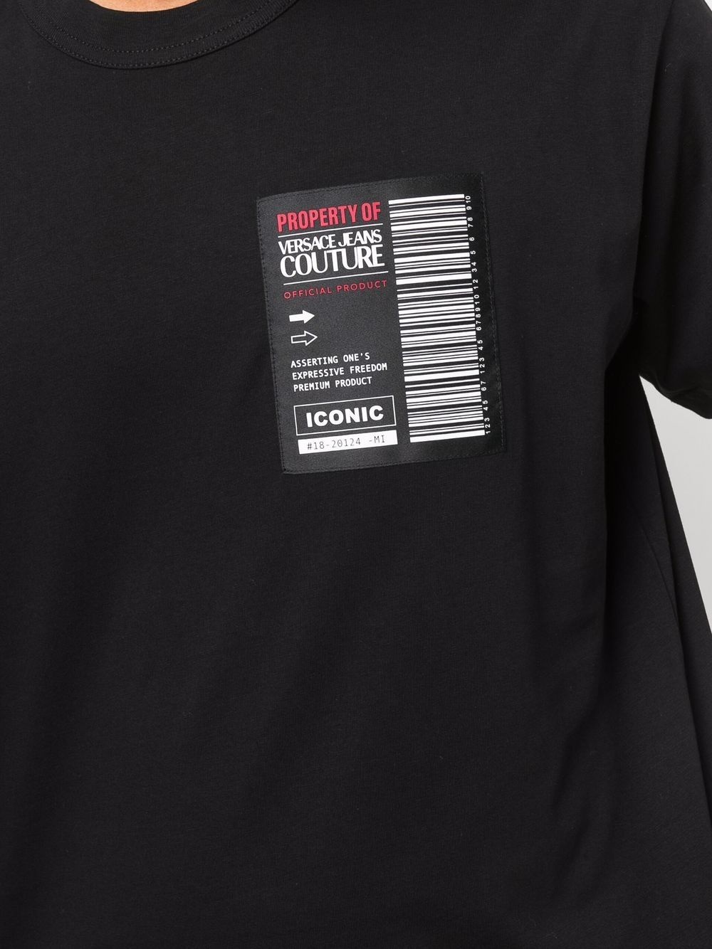 barcode-logo cotton T-shirt - 5