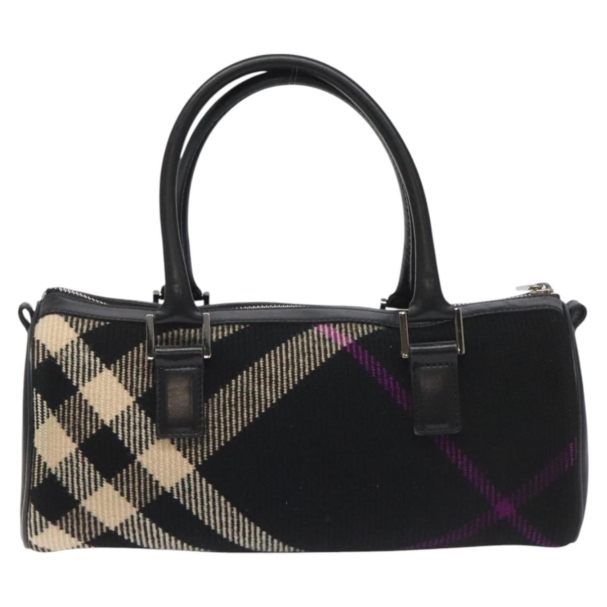 Burberry Hand Bag Wool Black - 2