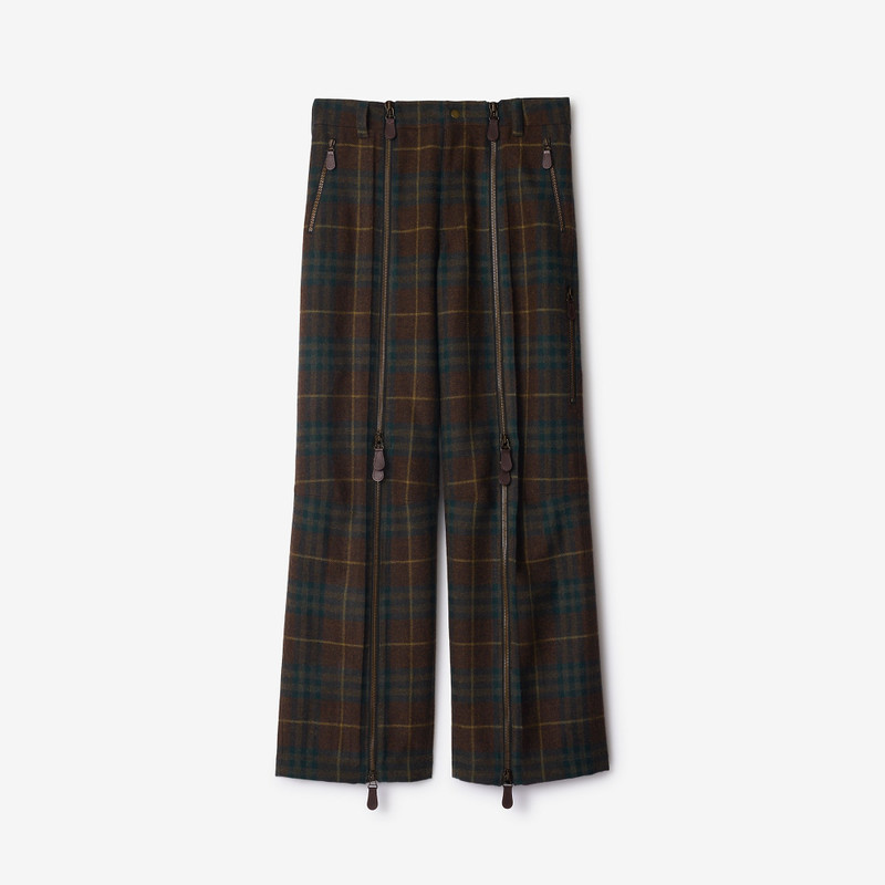 Check Wool Zip Trousers 1