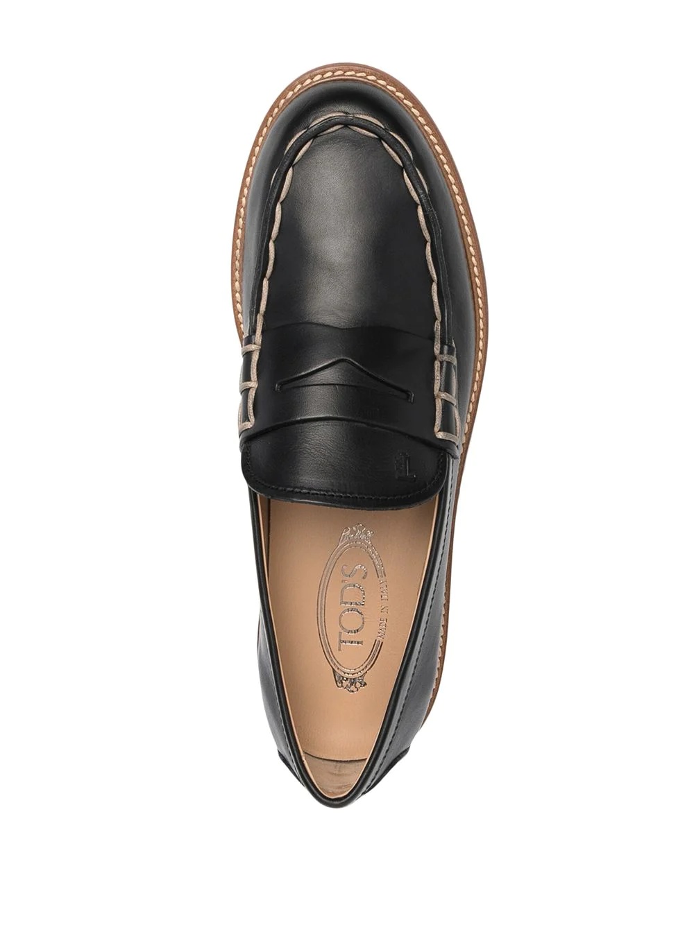 contrast stitching chunky sole loafers - 4